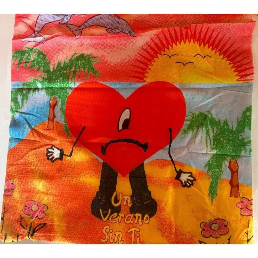 Bad Bunny Un Verano Sin Ti Throw Blanket Sad Heart 57x75 Beach Album Gift